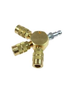 Coilhose 3122-15X 3 Port Flat Hex Manifold, 1/4"